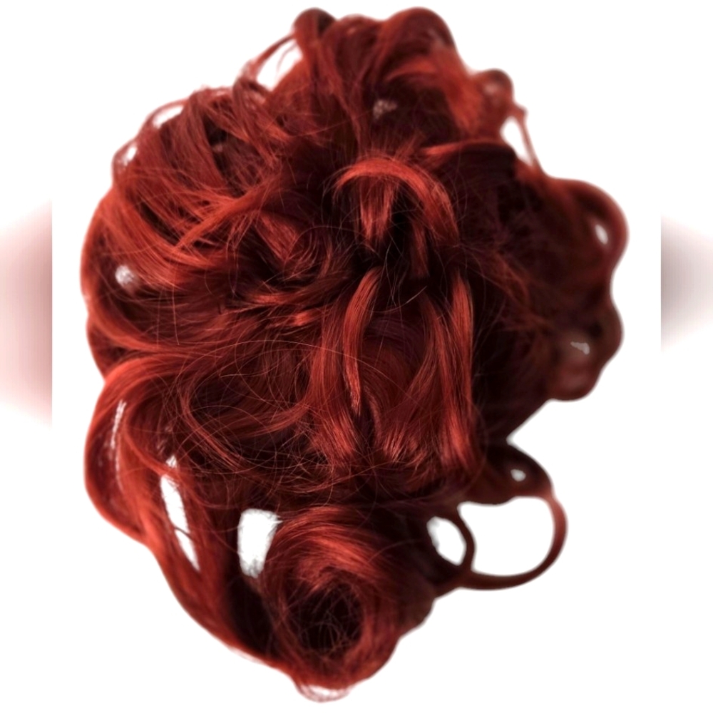 1H25237 NWT Messy Bun Burgundy Ponytail Hair Holder